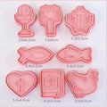 8 Pcs/Set DIY Cake Decorating Tools Christmas Cartoon Biscuit Mould Cookie Cutters Set Plastic Baking Mould Cookie Tools