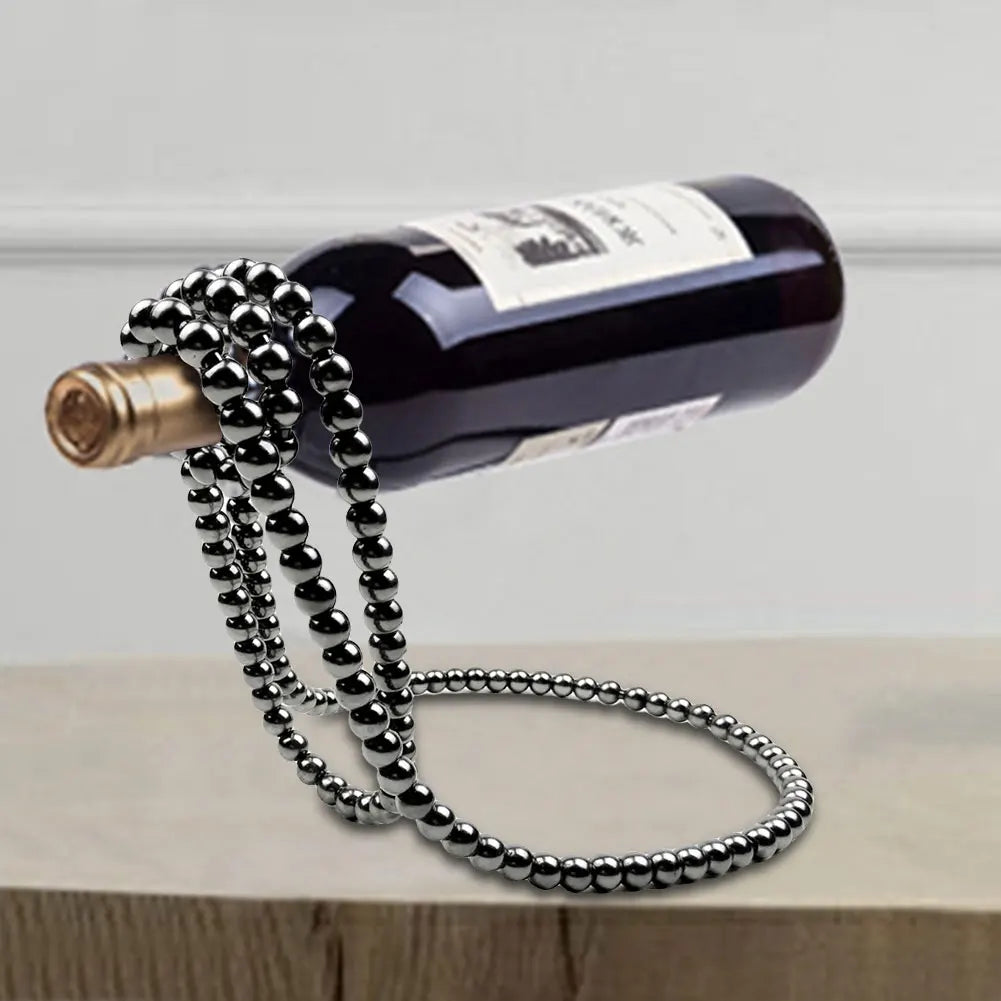 Pearl Necklace Wine Rack Hanging Suspension Metal Resin Wine Holder Cabinet Bar Decoration Wine Bottle Holder Perfect Wine Gifts