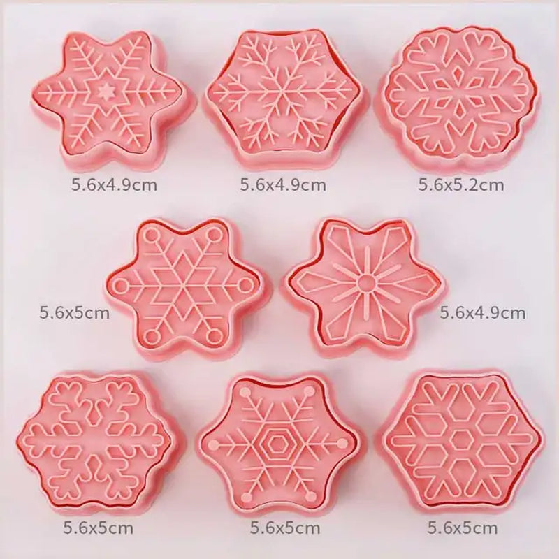 8 Pcs/Set DIY Cake Decorating Tools Christmas Cartoon Biscuit Mould Cookie Cutters Set Plastic Baking Mould Cookie Tools