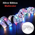 Christmas Ribbon Fairy Light Christmas Decoration DIY Bows String Light Tree Ornaments for Home 2023 Xmas Decor New Year Navidad