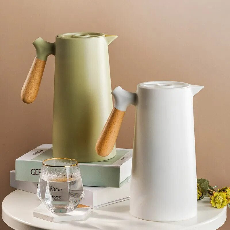 1L Thermos Vintage Water Bottle Thermal Insulation Kettle Home Thermal Insulation Pot Glass Liner Thermos Hot Pitcher Water Jug