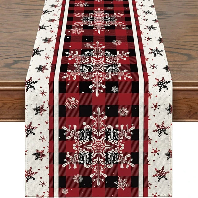 Linen Christmas Table Runner Snowman Xmas Tree Home Dining Table Cover Tablecloth 2023 Navidad Noel Christmas Decorations 2024