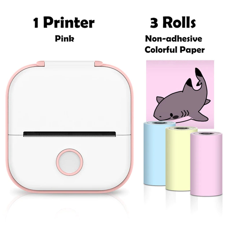 T02 Portable Mini Wireless Thermal Pocket Printer Self-Adhesive Stickers Use for Diy,Journal Sticker Impresora Portátil