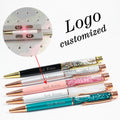 1Pc New Gold Foil Pens Metal Ballpoint Pens Office Birthday Gifts Ballpoint Pens Engraved Name Private Laser Customized Logo Pen