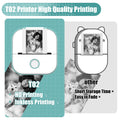 T02 Portable Mini Wireless Thermal Pocket Printer Self-Adhesive Stickers Use for Diy,Journal Sticker Impresora Portátil