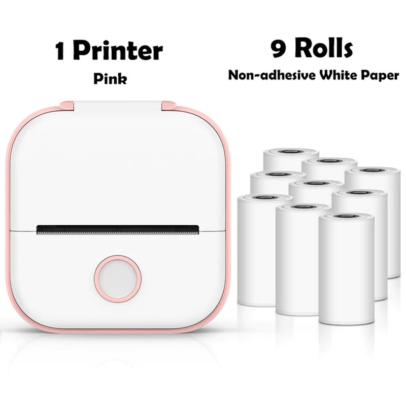 T02 Portable Mini Wireless Thermal Pocket Printer Self-Adhesive Stickers Use for Diy,Journal Sticker Impresora Portátil