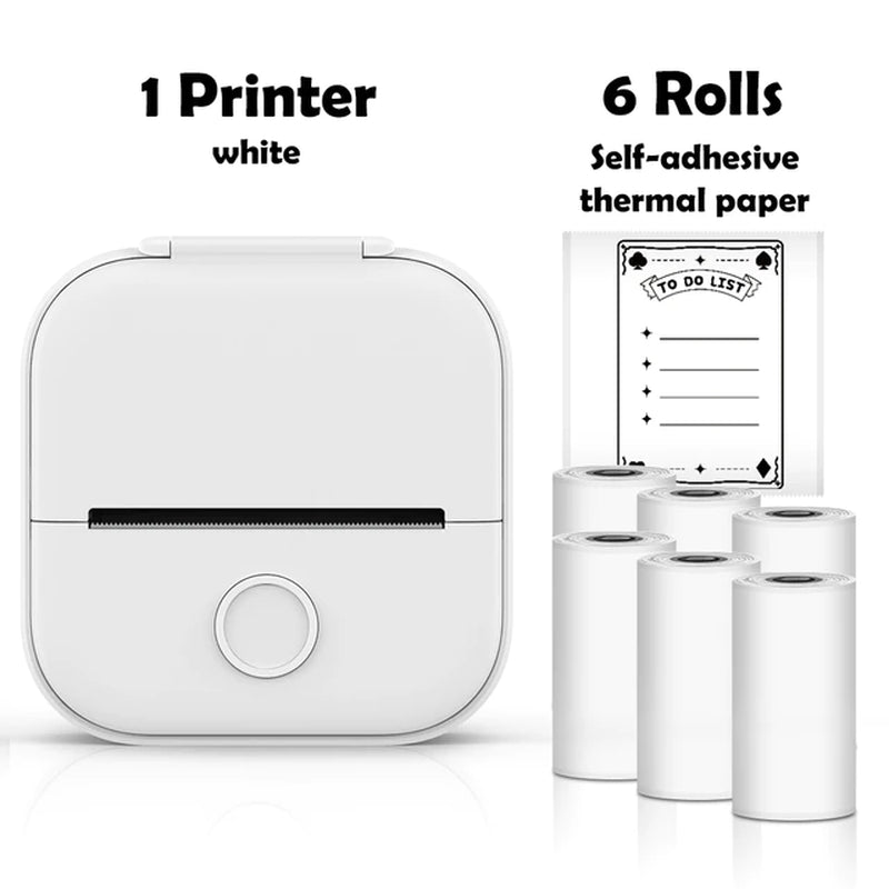 T02 Portable Mini Wireless Thermal Pocket Printer Self-Adhesive Stickers Use for Diy,Journal Sticker Impresora Portátil