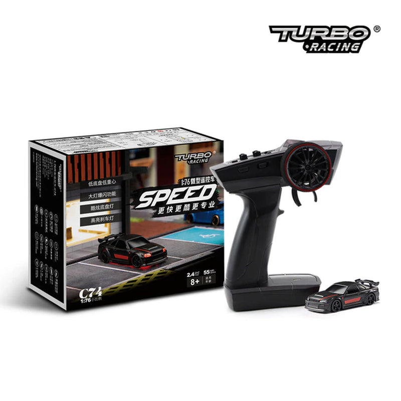 Turbo Racing 1:76 C74 C75 Flat Running C64 C61 C62 C63 Drift RC Car with Gyro Radio Full Proportional Toys for Kids and Adults