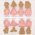 8 Pcs/Set DIY Cake Decorating Tools Christmas Cartoon Biscuit Mould Cookie Cutters Set Plastic Baking Mould Cookie Tools