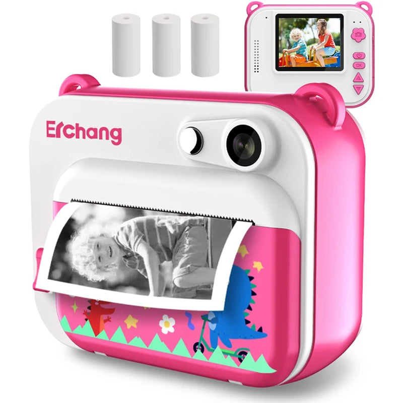 Children Instant Printing Camera 1080P HD Screen Video Digital Camera for Kids with Photo Printing Boys Girls Birthday Toy Gifts