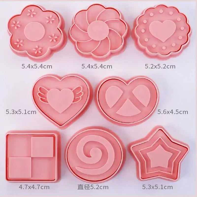 8 Pcs/Set DIY Cake Decorating Tools Christmas Cartoon Biscuit Mould Cookie Cutters Set Plastic Baking Mould Cookie Tools