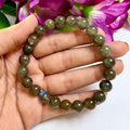 Labradorite Stone round Beaded Bracelet 8 MM Stretch Bracelet