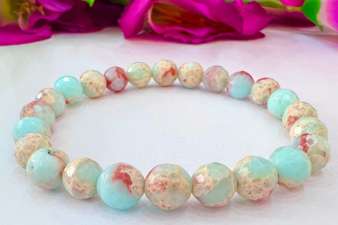 Caribbean Calcite Stone Bracelet 8 MM Stretch Bracelet