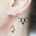 Copper Bauble Drop Earrings EC9M Solid Copper 9Mm round Ornate Bead Earrings