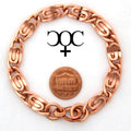 Solid Copper Bracelet Chain Heavy Celtic Scroll Chain Bracelet Copper Bracelet Chain 7.25Mm Scroll Chain Bracelet for Men and Women