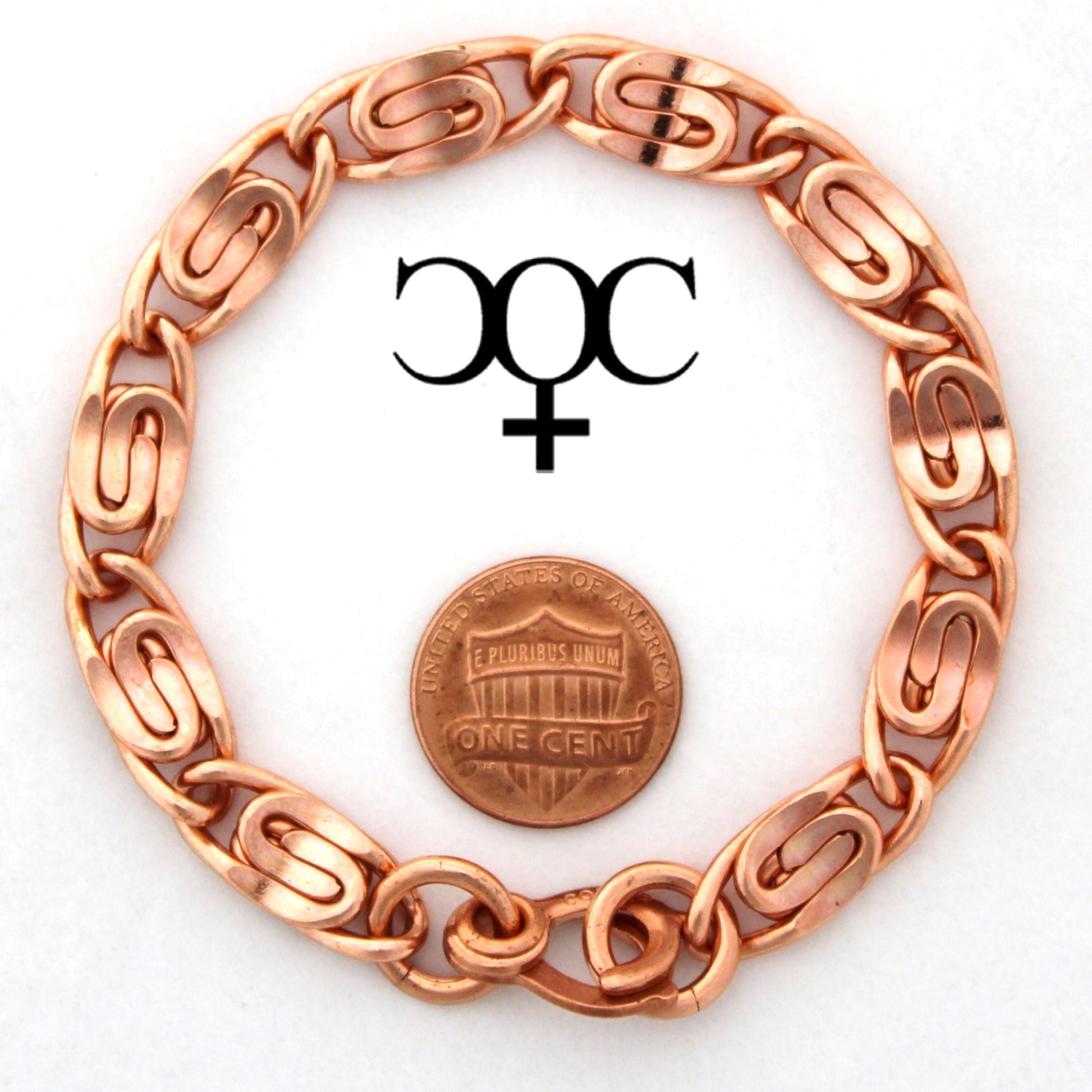 Solid Copper Bracelet Chain Heavy Celtic Scroll Chain Bracelet Copper Bracelet Chain 7.25Mm Scroll Chain Bracelet for Men and Women