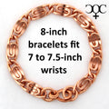 Solid Copper Bracelet Chain Heavy Celtic Scroll Chain Bracelet Copper Bracelet Chain 7.25Mm Scroll Chain Bracelet for Men and Women