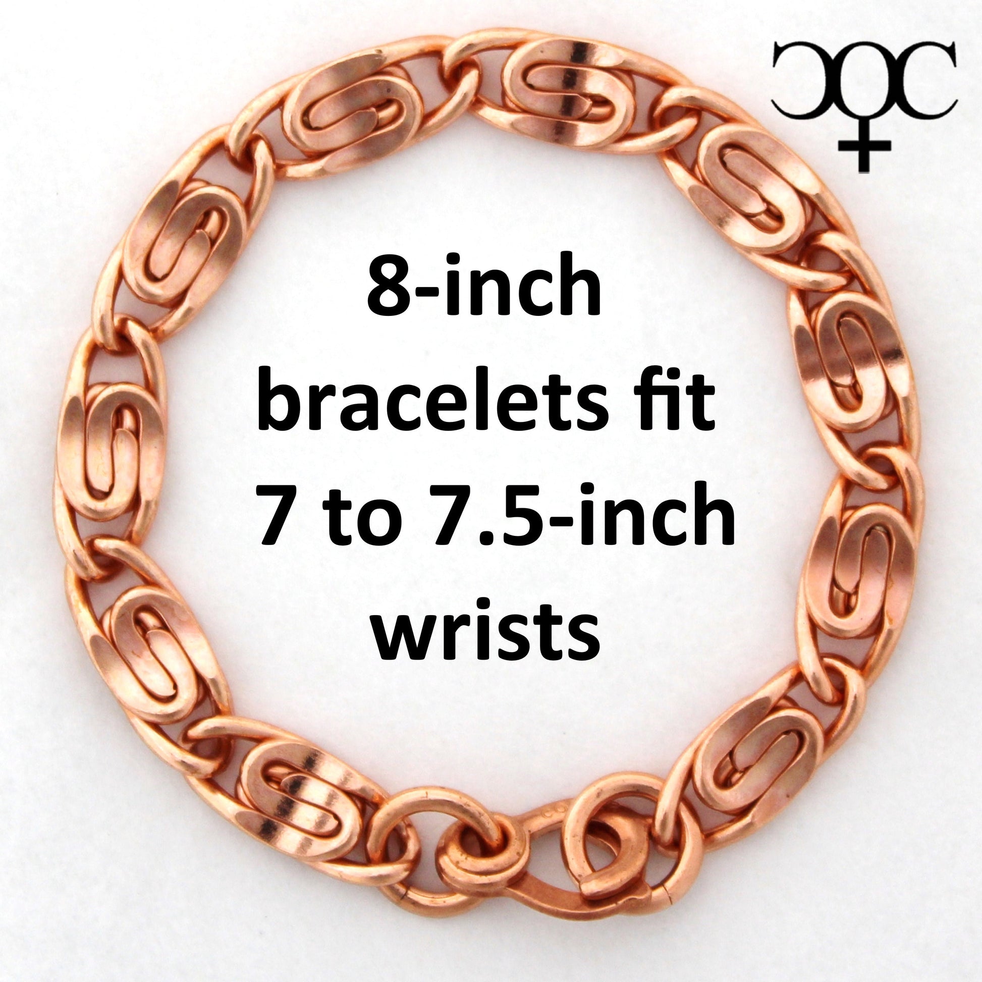 Solid Copper Bracelet Chain Heavy Celtic Scroll Chain Bracelet Copper Bracelet Chain 7.25Mm Scroll Chain Bracelet for Men and Women